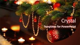  Presentation with piano - Amazing PPT layouts having piano keys with christmas decorations backdrop and a wine colored foreground
