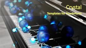  Presentation with piano - Slide set with piano keys with christmas decorations background and a tawny brown colored foreground