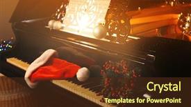  Presentation with piano - Slide deck consisting of piano keys with christmas background and a tawny brown colored foreground