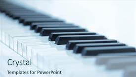  Presentation with keys - Colorful PPT theme enhanced with piano keys backdrop and a sky blue colored foreground
