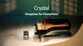  Presentation with piano - Beautiful presentation design featuring piano on scene in concert backdrop and a ocean colored foreground