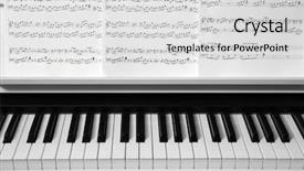  Presentation with music notes - Presentation theme having piano with music notes close background and a light gray colored foreground