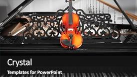  Presentation with piano - Audience pleasing presentation theme consisting of piano with violin close up backdrop and a dark gray colored foreground