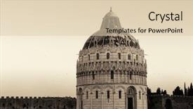  Presentation with black church - Theme with piazza dei miracoli with church background and a  colored foreground