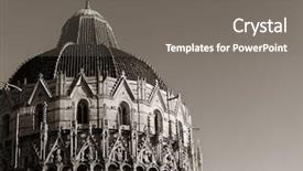  Presentation with black church - Beautiful theme featuring piazza dei miracoli with church backdrop and a gray colored foreground