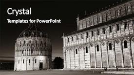  Presentation with black church - Amazing PPT theme having piazza dei miracoli with church backdrop and a black colored foreground