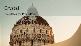  Presentation with italy art - Colorful slide set enhanced with piazza dei miracoli with church backdrop and a light gray colored foreground