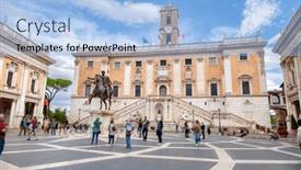  Presentation with rome - Theme having piazza-del-campidoglio-in-capitoline background and a light blue colored foreground
