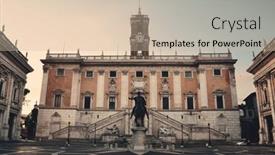  Presentation with rome - Slide deck having piazza-del-campidoglio-with-statue background and a soft green colored foreground