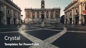  Presentation with rome - Slide deck consisting of piazza-del-campidoglio-with-statue background and a dark gray colored foreground