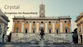  Presentation with rome - Slides enhanced with piazza-del-campidoglio-with-statue background and a soft green colored foreground