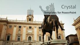  Presentation with rome - Presentation featuring piazza-del-campidoglio-with-statue background and a lemonade colored foreground