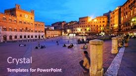 Presentation with italy - Amazing PPT layouts having piazza del campo with palazzo backdrop and a violet colored foreground