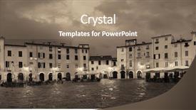  Presentation with italy america - Beautiful theme featuring piazza dell anfiteatro in lucca backdrop and a  colored foreground