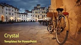  Presentation with bike - PPT layouts with piazza dell anfiteatro in lucca background and a  colored foreground