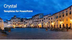  Presentation with italy - Audience pleasing slides consisting of piazza dell anfiteatro in lucca backdrop and a  colored foreground