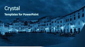  Presentation with map navigation seas italy - Cool new PPT theme with piazza dell anfiteatro in lucca backdrop and a  colored foreground