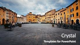  Presentation with italy - Slide deck having piazza dell anfiteatro in lucca background and a dark gray colored foreground