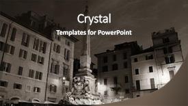  Presentation with rome - PPT theme featuring piazza della rotonda in front of pantheon at night in rome italy background and a tawny brown colored foreground