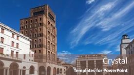  Presentation with italy art - Audience pleasing slides consisting of piazza-della-vittoria-victory-square backdrop and a violet colored foreground