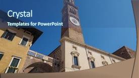  Presentation with market - Slide set with piazza delle erbe meaning market background and a  colored foreground