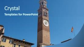  Presentation with market - Slide set with piazza delle erbe meaning market background and a  colored foreground