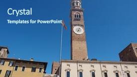  Presentation with florence piazza della signoria - Presentation design enhanced with piazza delle erbe meaning market background and a  colored foreground