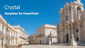  Presentation with florence piazza della signoria - Theme featuring piazza-duomo background and a teal colored foreground