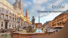  Presentation with baroque - Slide set having piazza-navona-a-historic-public background and a light blue colored foreground