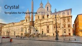  Presentation with rome italy - Beautiful PPT layouts featuring piazza navona in rome italy backdrop and a light blue colored foreground