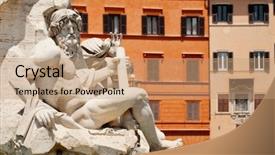  Presentation with rivers - Colorful theme enhanced with piazza navona in rome backdrop and a coral colored foreground