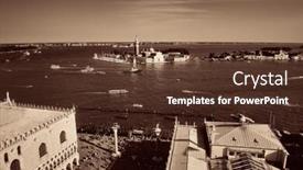  Presentation with venice - PPT layouts with piazza san marco and san giorgio maggiore island in venice italy background and a tawny brown colored foreground