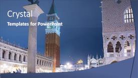  Presentation with venice - Amazing PPT layouts having piazza-san-marco-square backdrop and a ocean colored foreground