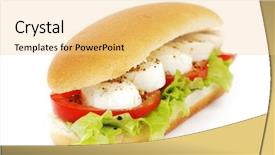  Presentation with tomato tissue culture - PPT layouts featuring pic nic - sandwich with mozzarella tomato background and a yellow colored foreground