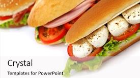  Presentation with tomato tissue culture - Presentation theme enhanced with pic nic - sandwich with mozzarella tomato background and a white colored foreground