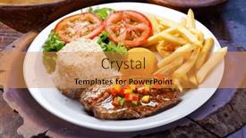  Presentation with potato - Theme enhanced with picanha-potato-with-rice-food and a  colored foreground