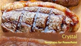  Presentation with barbecue - Theme featuring picanha-traditional-brazilian-barbecue-cut background and a tawny brown colored foreground