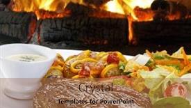  Presentation with barbecue - Audience pleasing PPT theme consisting of picanha-traditional-brazilian-barbecue backdrop and a coral colored foreground