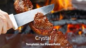  Presentation with cut - PPT theme featuring picanha-traditional-brazilian-beef-cut background and a  colored foreground