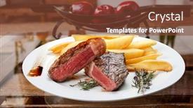  Presentation with bbq - Theme consisting of picanha-with-fries-brazillian-bbq background and a tawny brown colored foreground
