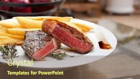  Presentation with bbq - Theme featuring picanha-with-fries-brazillian-bbq background and a tawny brown colored foreground