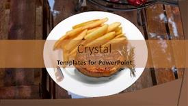  Presentation with bbq - Beautiful presentation theme featuring picanha-with-fries-brazillian-bbq backdrop and a gold colored foreground