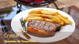  Presentation with bbq - Colorful slides enhanced with picanha-with-fries-brazillian-bbq backdrop and a tawny brown colored foreground