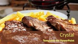  Presentation with food - Cool new theme with picanha-with-fries-brazillian-food backdrop and a tawny brown colored foreground