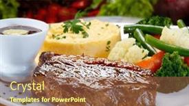  Presentation with potato - Presentation theme having picanha-with-mashed-potato background and a  colored foreground