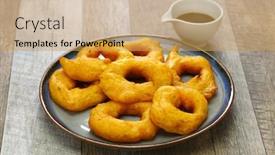  Presentation with sweet potato - Cool new slide set with picarones-peruvian-pumpkin-sweet-potato backdrop and a yellow colored foreground