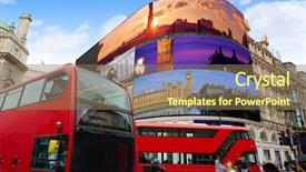  Presentation with circus - Beautiful theme featuring piccadilly circus london images backdrop and a coral colored foreground
