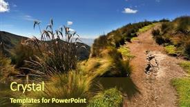  Presentation with volcano - Cool new presentation with mountain road old pichincha volcano backdrop and a tawny brown colored foreground