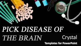  Presentation with medical brain - Presentation theme featuring pick-disease-of-the-brain background and a black colored foreground