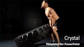  Presentation with training - Cool new theme with pick up cross - athletic training muscular man flipping backdrop and a  colored foreground